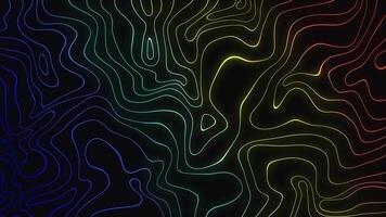 Abstract colorful wavy neon liquid lines seamless loop background video