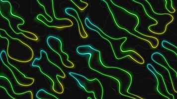 Glowing gradient neon liquid shapes abstract seamless loop dark background video