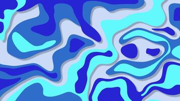 Flowing blue abstract liquid shapes seamless loop background video
