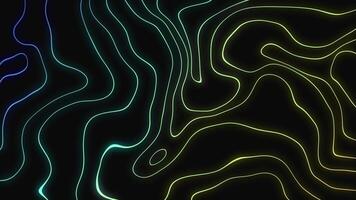 Abtract liquid neon lines flowing seamless loop on black background video