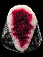 Close up of a Beetroot Onigiri Rice Ball. A vibrant image of Japanese cuisine. photo