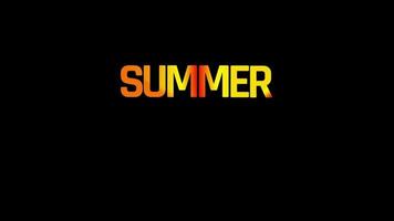 summer time text animation with black and orange background. video