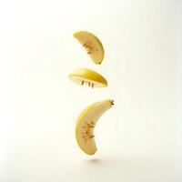 Floating Fruit Slices Still Life on Plain Background photo