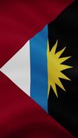 Antigua and Barbuda Waving Flag in Vertical Orientation. Realistic Flag Animation. Seamless Loop Background. video