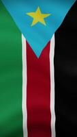 South Sudan Waving Flag in Vertical Orientation. Realistic Flag Animation. Seamless Loop Background. video