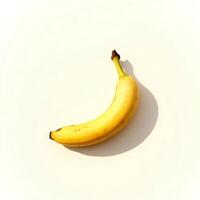 Ripe Banana Isolated on White Background in Minimalist Style photo