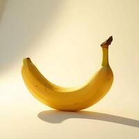 Yellow Banana Fruit Isolated on Plain Background with Shadow photo
