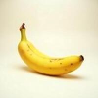 Ripe Banana Close-up on Plain Background for Healthy Eating Concept photo