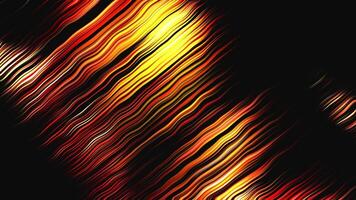 Abstract Wavy Flowing Lines of Golden and Red Light on Black Background Dynamic Motion Graphics Loop video