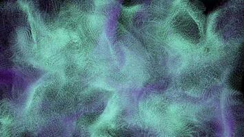 Dynamic Abstract Background Swirling Teal and Purple Particle Cloud Animation video