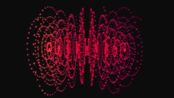 Abstract Digital Particle Waveform Visualization - Pulsating Red and Orange Energy Field Background Loop video