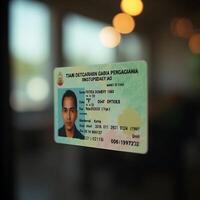 Identification Card Close-up with Blurred Background photo