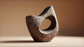 abstract organic shapes made of matte stone, minimalistic and calming photo