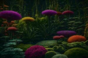 A colorful garden with many different flowers photo