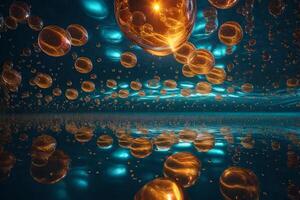 Abstract background with bubbles and light photo