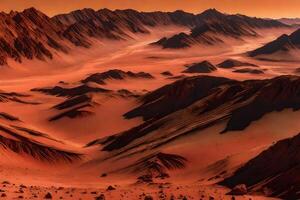 An artist's rendering of the red planet mars photo