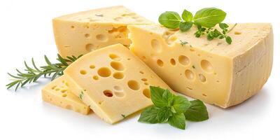 Swiss Cheese Cutout on White photo