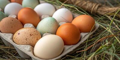 Farm Style Chicken Eggs in Nest photo