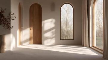 Interior view of a modern home with natural light. photo