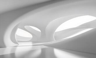 Abstract white architectural interior design. photo