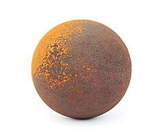 Rusty orb sphere with uneven texture. photo