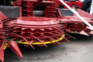 agricultural machinery on a paved surface. photo