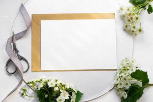 The image captures a quiet moment of preparation, where someone is carefully wrapping flowers and organizing stationery, conveying a sense of mindfulness and attention to detail in a cozy photo