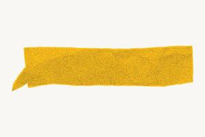 Crumpled yellow pastel notebook paper speech bubble on white background. Torn rough edges, gritty dotted texture and halftone overlay. vector
