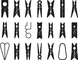 Collection of various clothespin designs and styles vector
