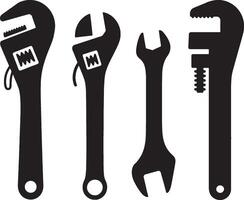 four different wrenches and tools on a white background vector