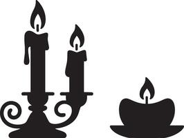 candle and candleholder silhouette illustration vector