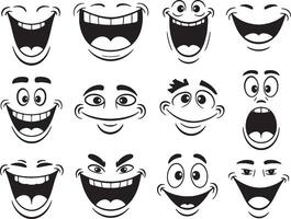 Best faces with different expressions vector