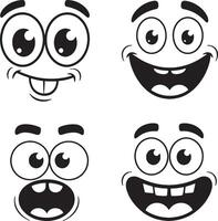 Nice unique cartoon faces with different expressions vector