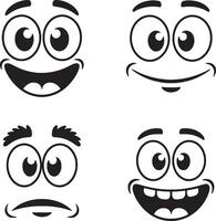 faces with different expressions vector