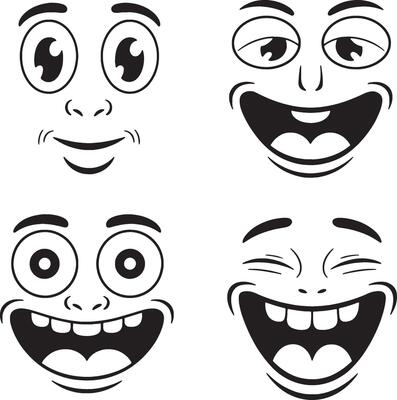 Nice cartoon faces of different emotions