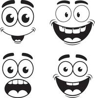 Nice cartoon faces with different expressions vector