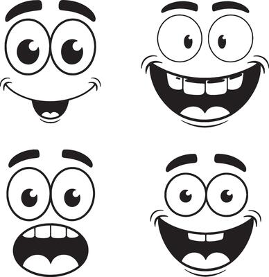 Nice cartoon faces with different expressions