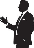 silhouette of a man in a suit and tie vector