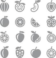 Grey fruit icons set simple design illustration vector