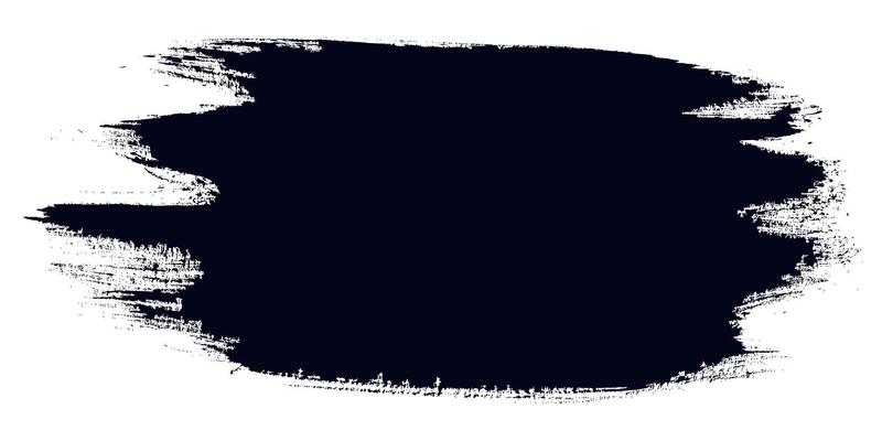 Black Hand Drawn Grunge Ink Brush Stroke. Creative abstract paintbrush line with rough edges. Stain for backdrops. Freehand doodle line borders. Black splashes