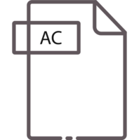 Ac File Format Minimal Icon With Black Outline png