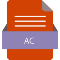 Ac File Icon With Color And Rounded Corners And Folded Doc png