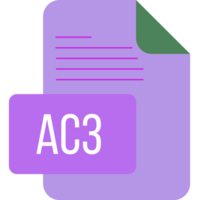 A purple document with the word ac3 on it png