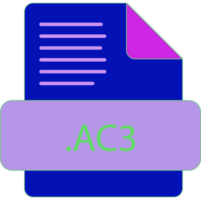 Ac3 File Extention Icon Old Minimal Color Fill png