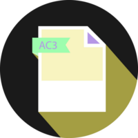 Ac3 File Format Icon And Black Shadow Circular png