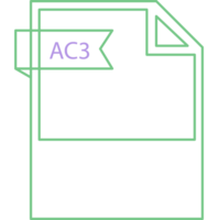Ac3 File Format Icon Black Outline And Light Color Text png