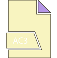 Ac3 File Format Icon In 2 Colors And Side Contour png