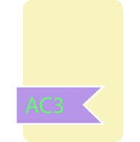 Ac3 File Format Icon Label Contour png