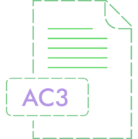 Ac3 File Format Icon Rounded Dashed Outline png