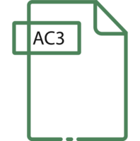 Ac3 File Format Minimal Icon With Black Outline png